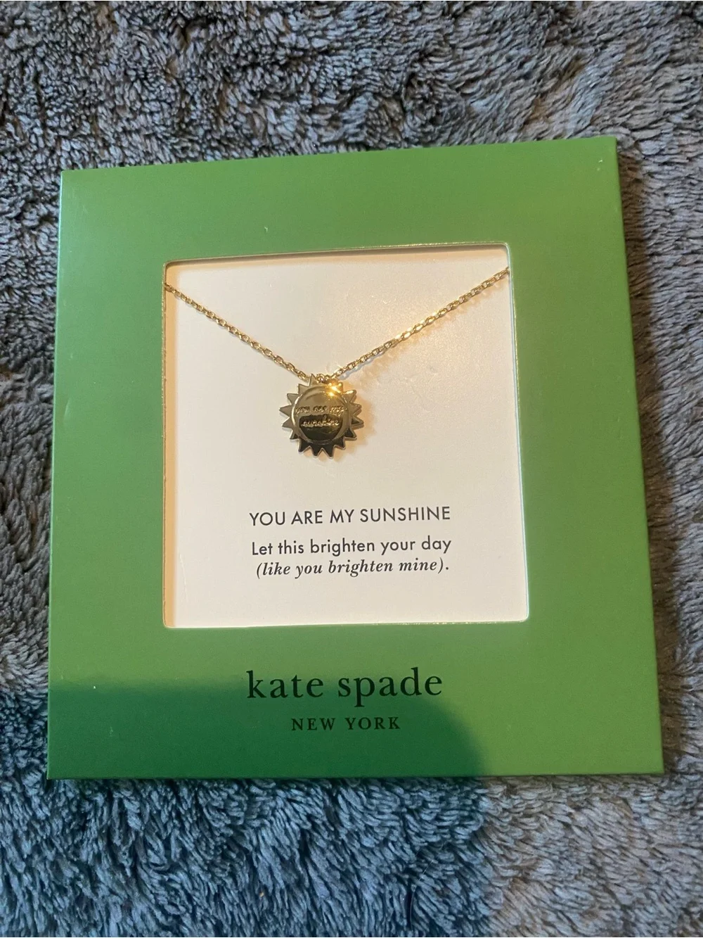Kate Spade Gold Sun “YOU ARE MY SUNSHINE” Sunburst Necklace $68
